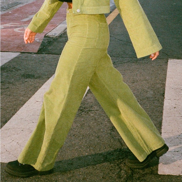Roxy x Chloe Kim Green Corduroy Pants - Picture 11 of 13